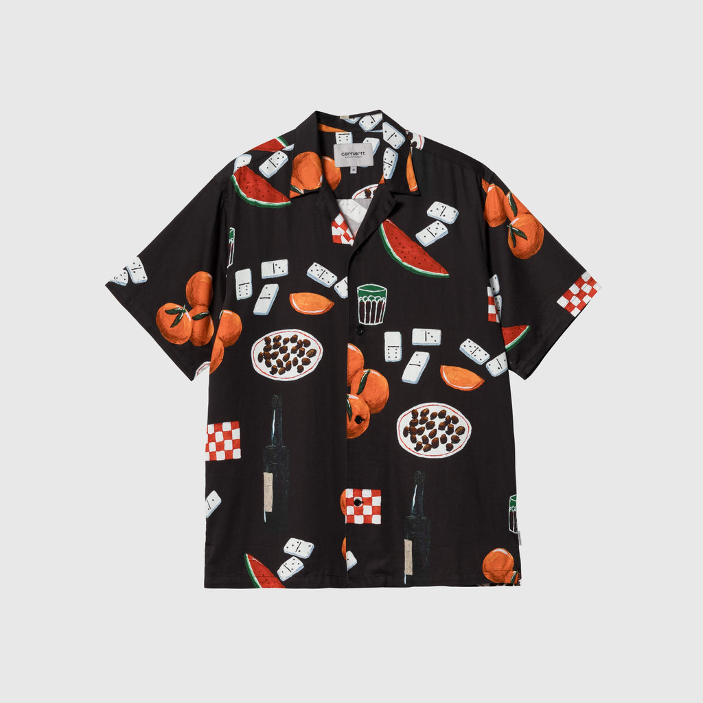 Carhartt WIP S/S Isis Maria Dinner Shirt - Dinner Print / Black - Front
