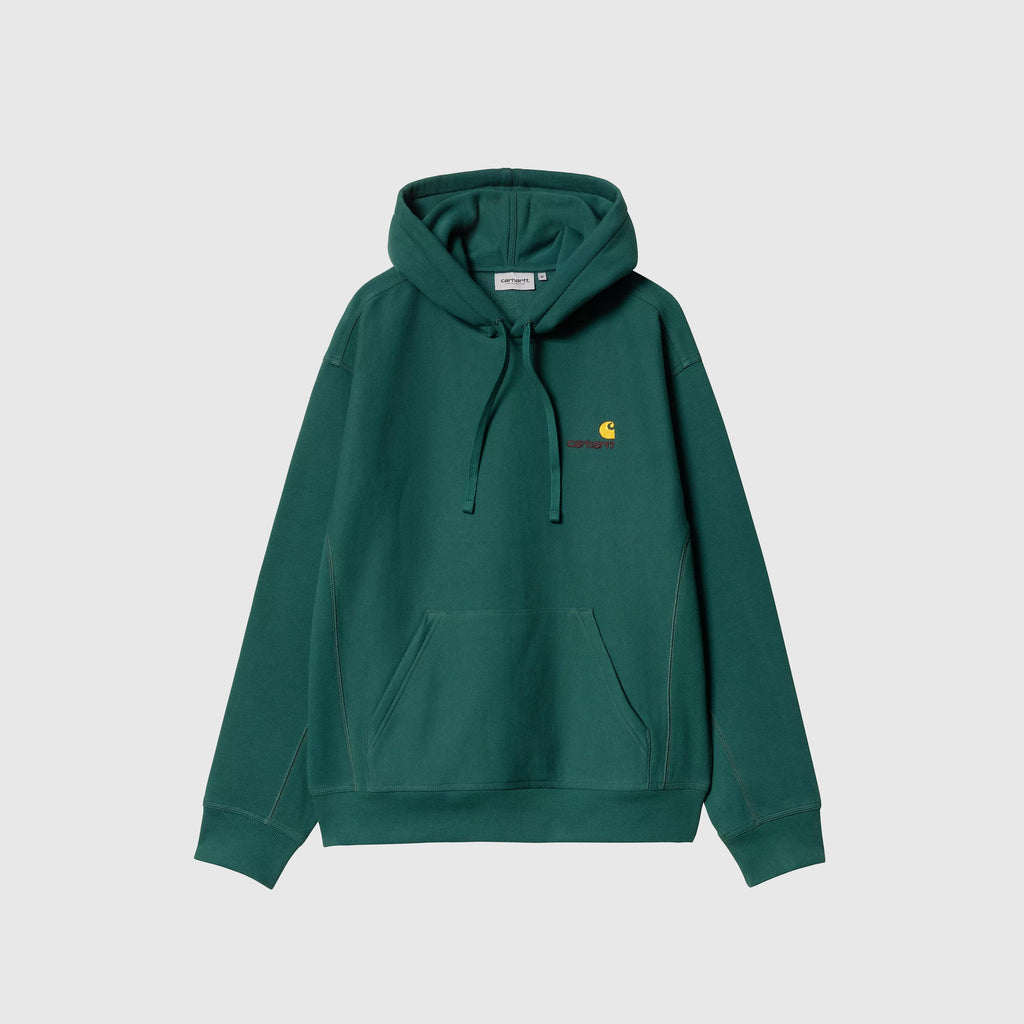 Carhartt WIP Hooded American Script Sweat - Malachite - Front