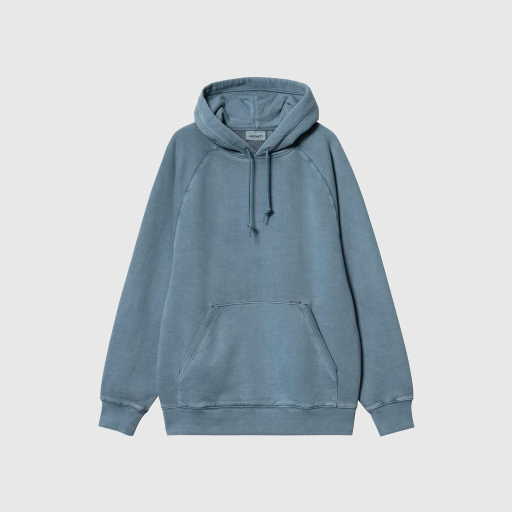 Carhartt WIP Hooded Taos Sweat - Vancouver Blue Garment Dyed - Front