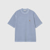 Carhartt WIP S/S Nelson Waffle T-Shirt - Gentle Blue Garment Dyed - Front
