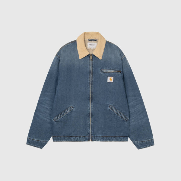 Carhartt WIP OG Detroit Jacket - Blue Dusty H Brown Dark Used Wash - Front