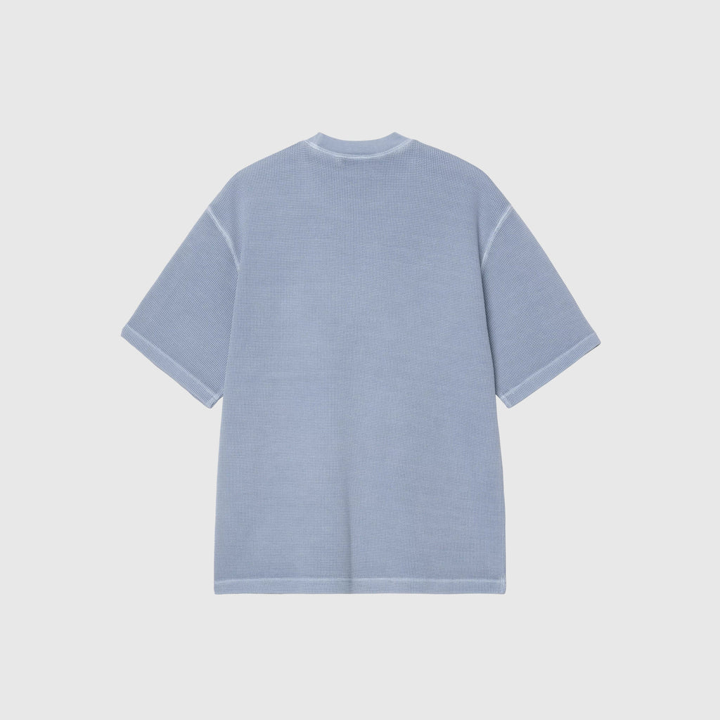 Carhartt WIP S/S Nelson Waffle T-Shirt - Gentle Blue Garment Dyed - Back