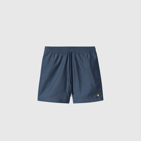 Carhartt WIP Chase Swim Trunks - Dusky Blue / Gold - Front