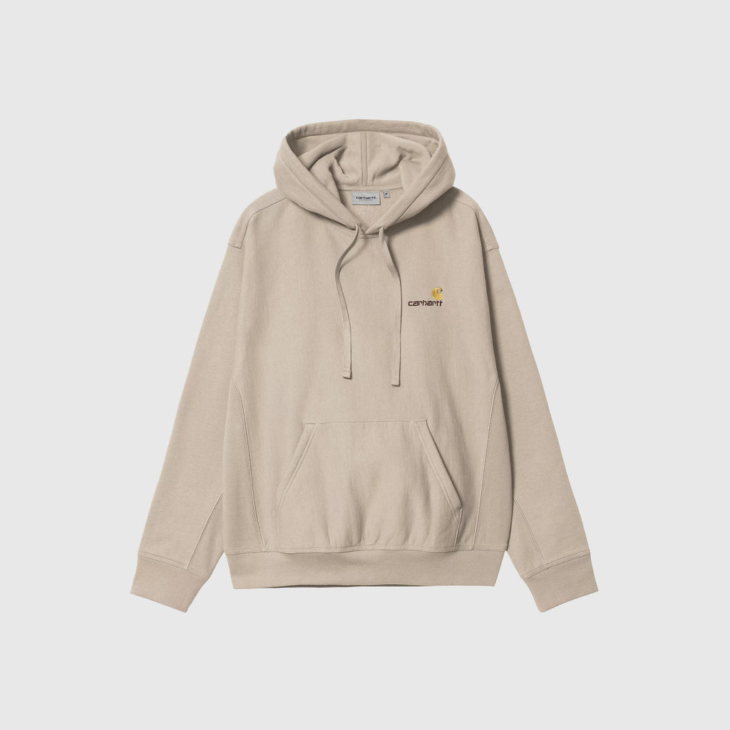 Carhartt WIP Hooded American Script Sweat - Fleur De Sel - Front