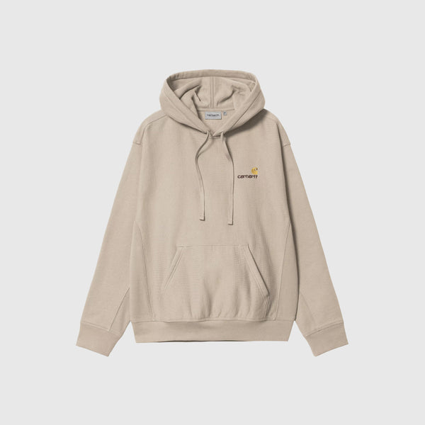 Carhartt WIP Hooded American Script Sweat - Fleur De Sel - Front