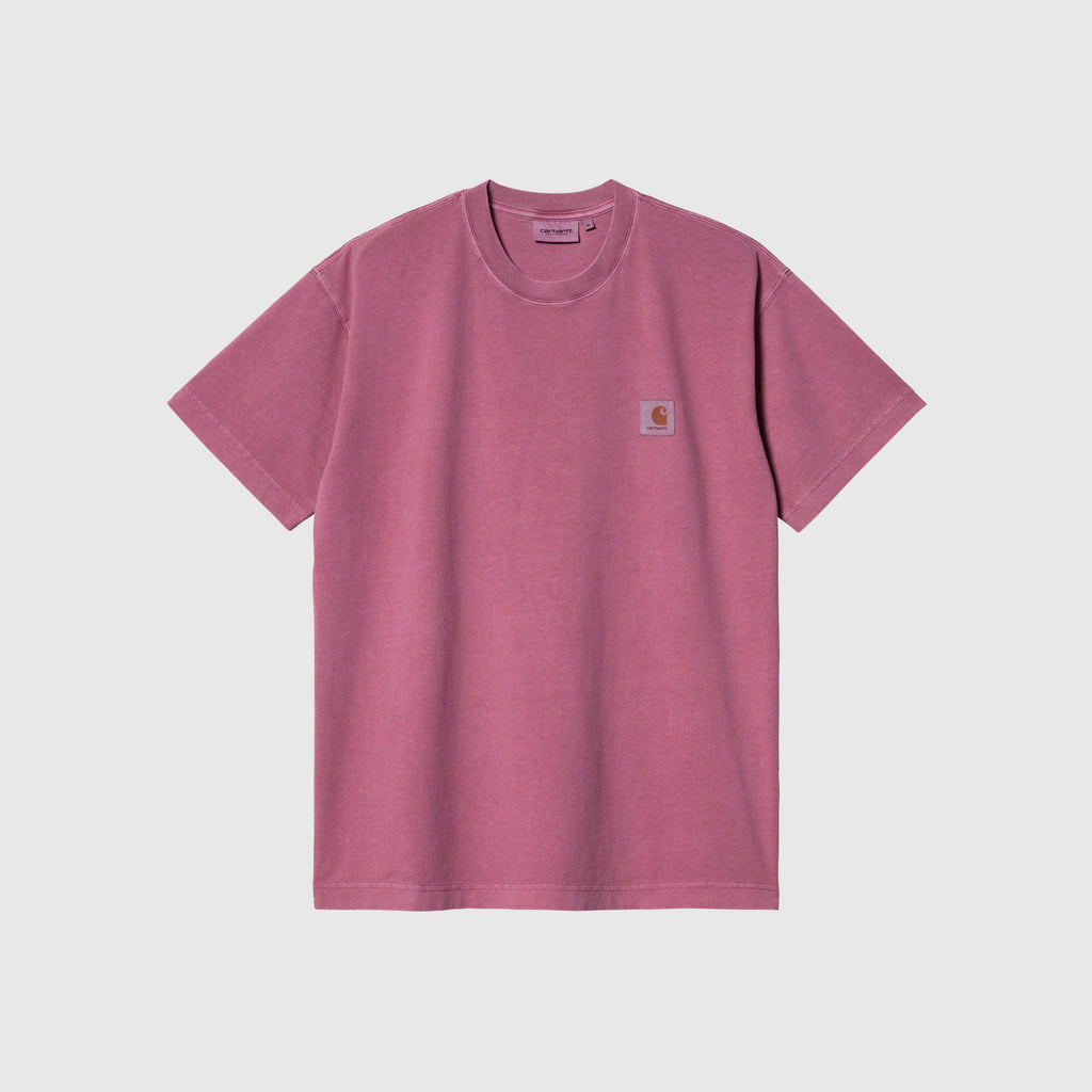 Carhartt WIP S/S Nelson T-Shirt - Magenta Garment Dyed - Front