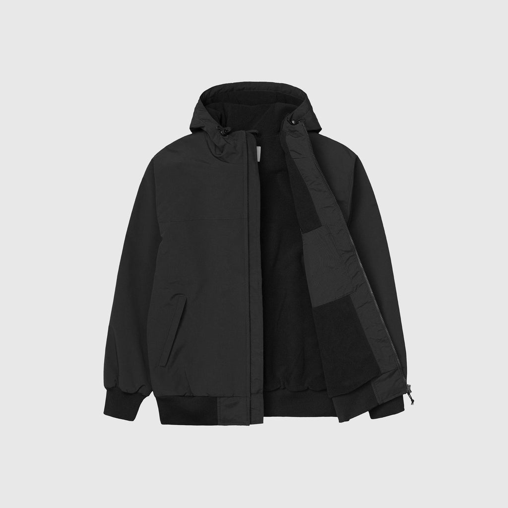 Carhartt WIP Hooded Sail Jacket - Black / White - Front Open