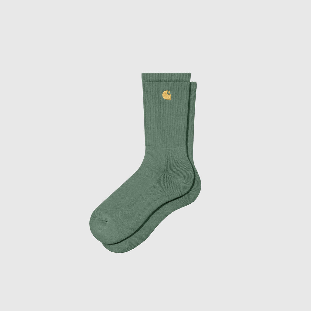 Carhartt WIP Chase Socks - Duck Green / Gold - Front