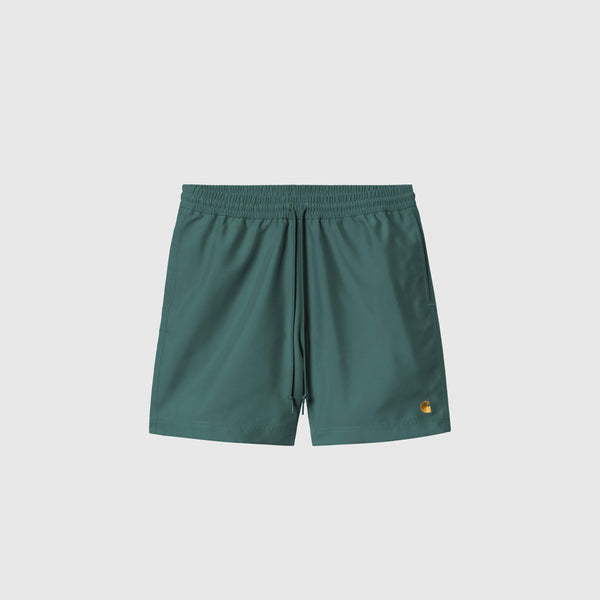 Carhartt WIP Chase Swim Trunks - Rainforest / Gold - Front