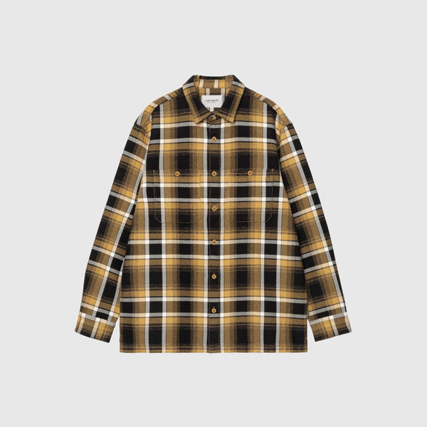 Carhartt WIP L/S Vaughn Shirt - Vaughn Check / Dijon - Front