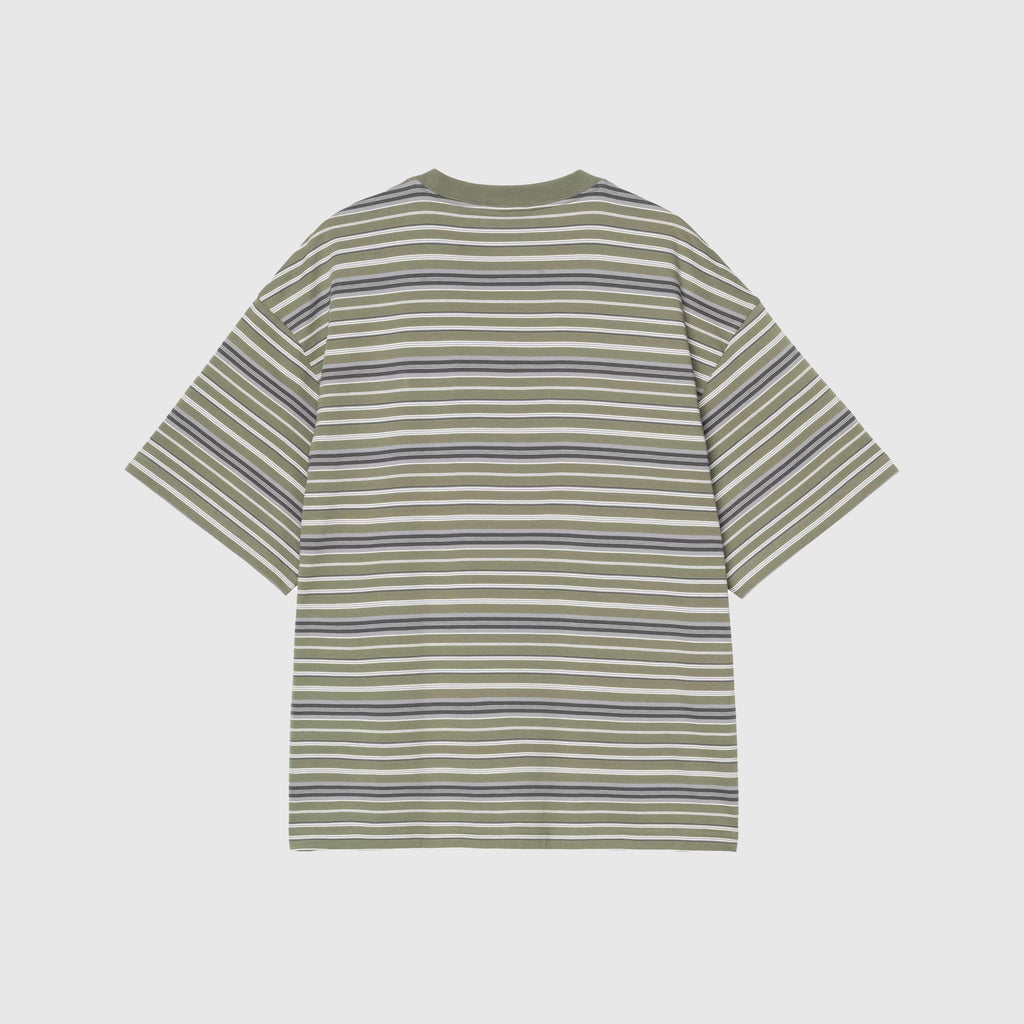 Carhartt WIP S/S Zane Tee - Zane Stripe / Dollar Green - Back