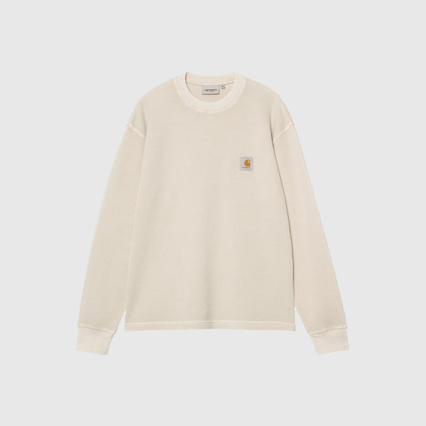 Carhartt WIP L/S Vista Waffle T Shirt - Fleur De Sel Garment Dyed - Front