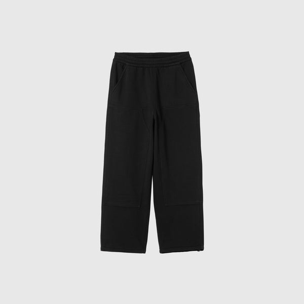 Carhartt WIP Double Knee Sweatpant - Black Stone Washed - Front