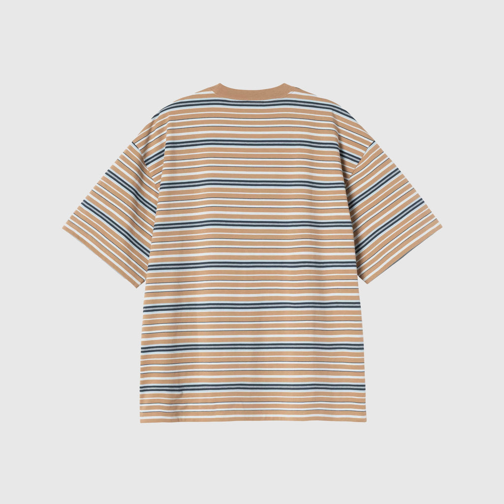 Carhartt WIP S/S Zane Tee - Zane Stripe / Peanut - Back