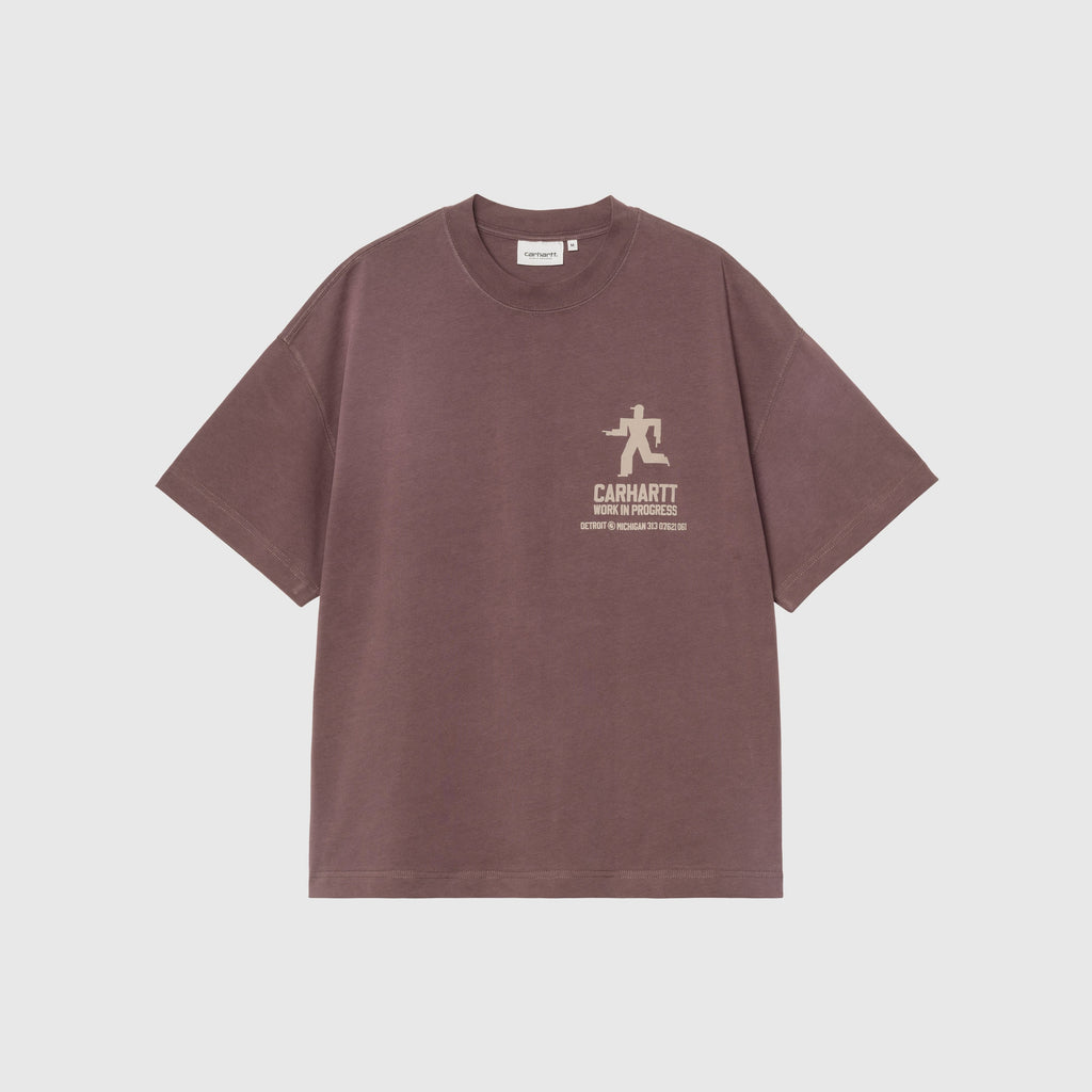 Carhartt WIP Distance T Shirt - Palisander Stone Dyed - Front