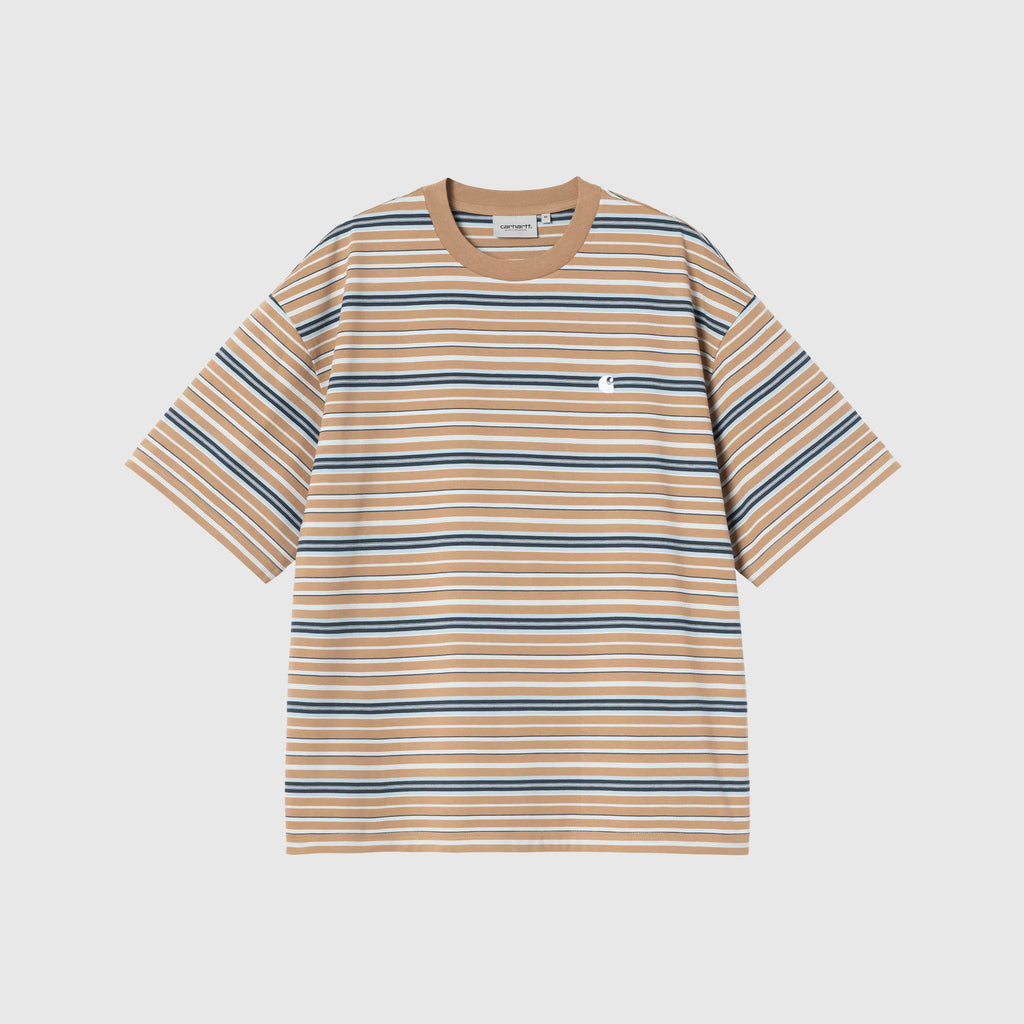 Carhartt WIP S/S Zane Tee - Zane Stripe / Peanut - Front