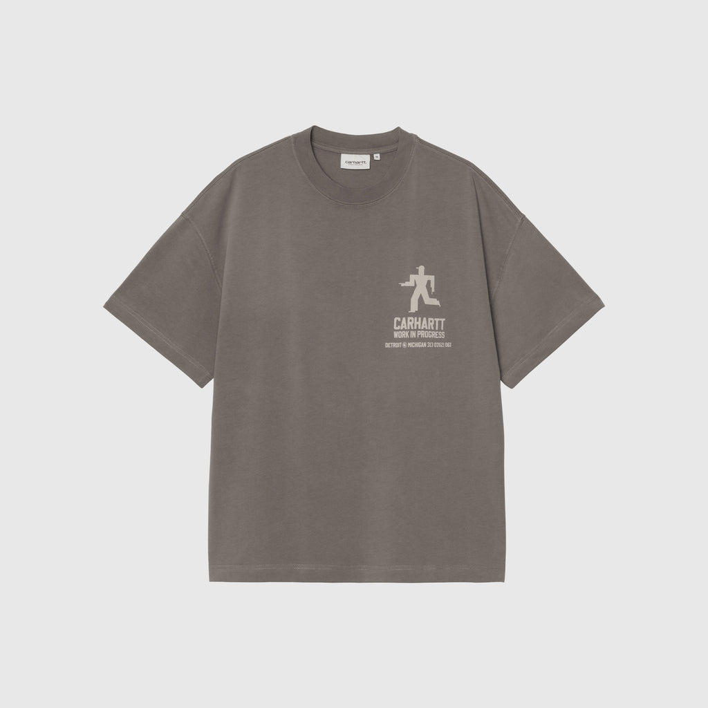 Carhartt WIP Distance T Shirt - Graphite Stone Dyed - Front