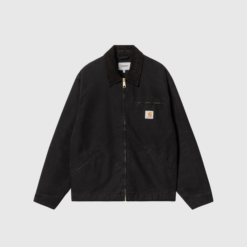 Carhartt WIP OG Detroit Jacket - Black / Black Aged Canvas - Front