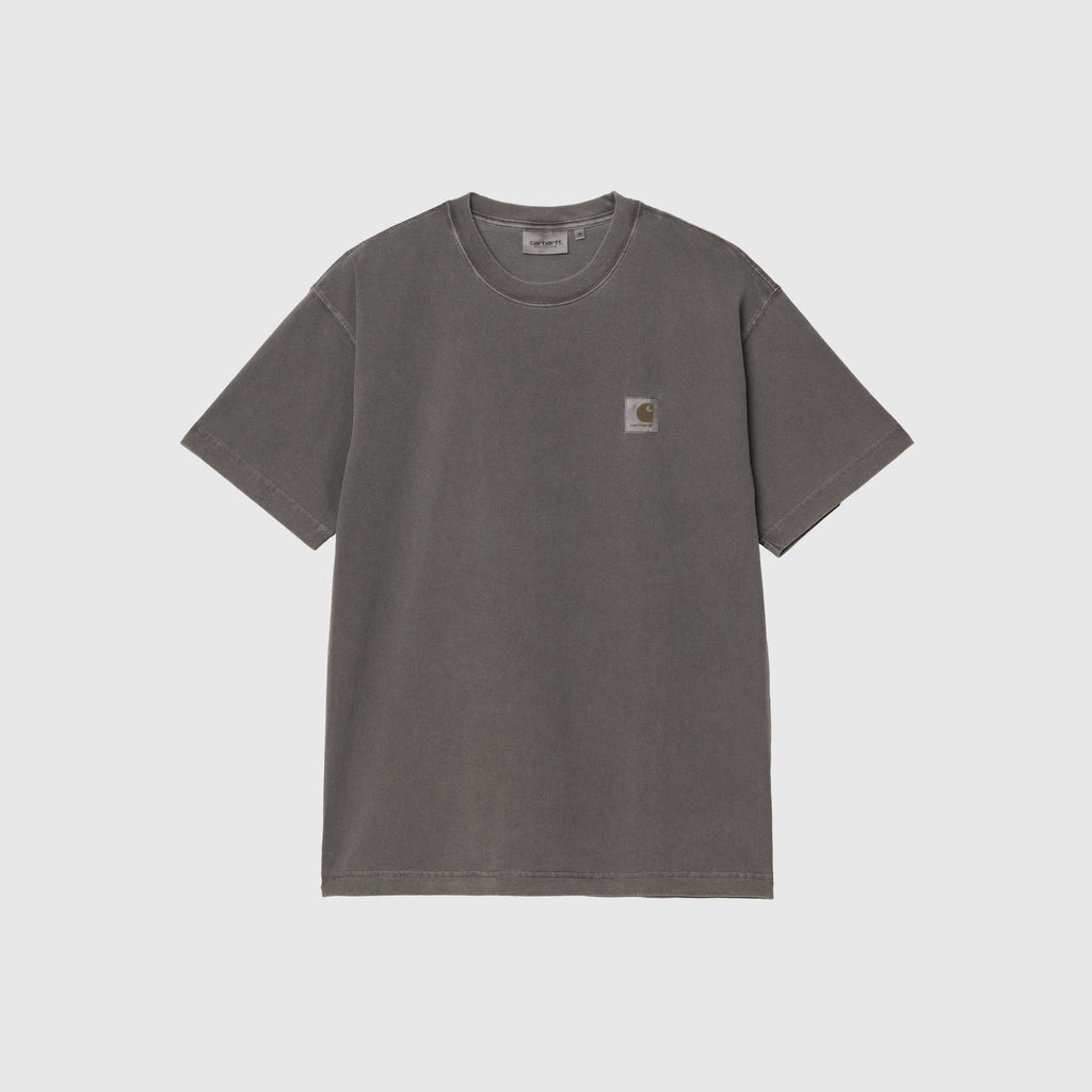 Carhartt WIP S/S Nelson T-Shirt - Graphite Garment Dyed - Front