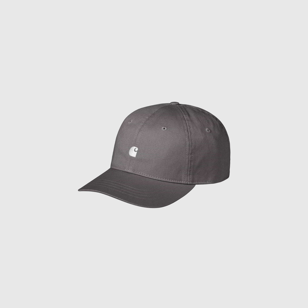 Carhartt WIP Madison Logo Cap - Porphyry / White - Front