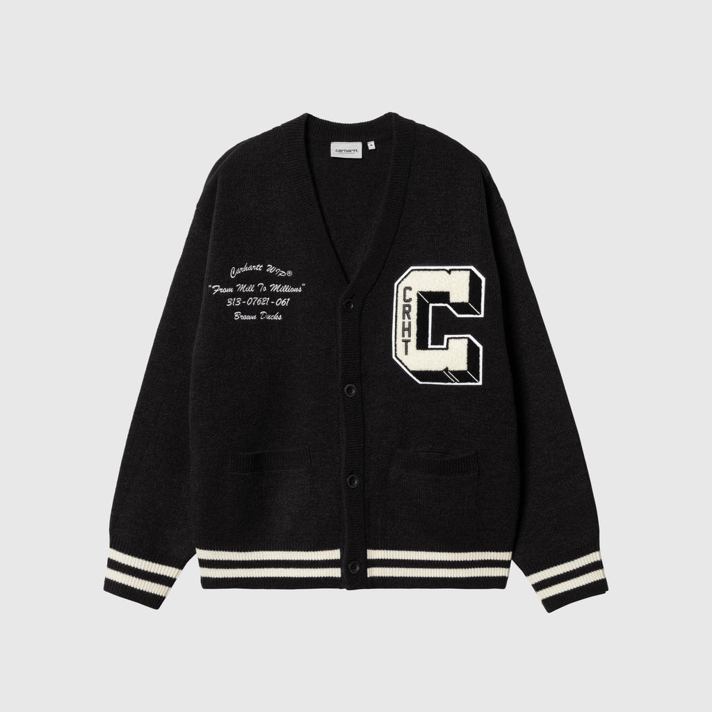 Carhartt WIP Brown Ducks Cardigan - Black / Wax - Front