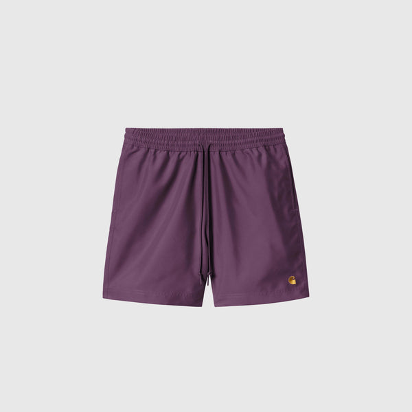 Carhartt WIP Chase Swim Trunks - Huckleberry / Gold - Front