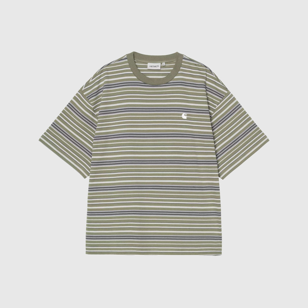 Carhartt WIP S/S Zane Tee - Zane Stripe / Dollar Green - Front
