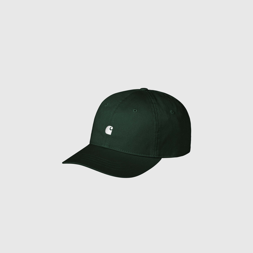 Carhartt WIP Madison Logo Cap - Conifer / White - Front