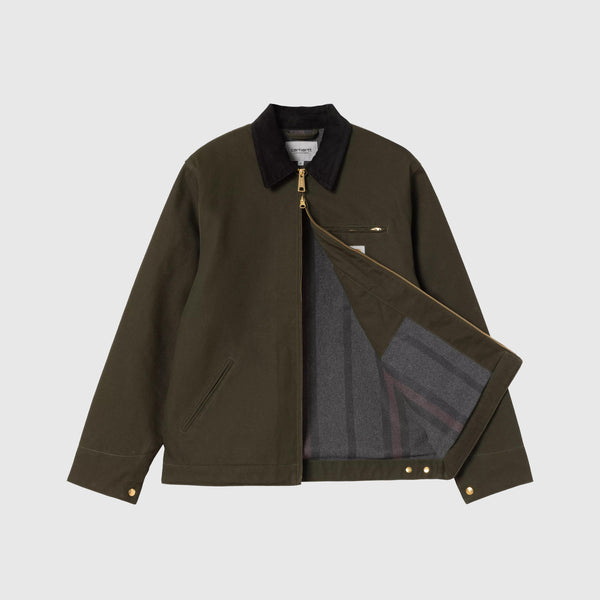 Carhartt WIP Detroit Jacket - Olive / Black Rigid - Front Open