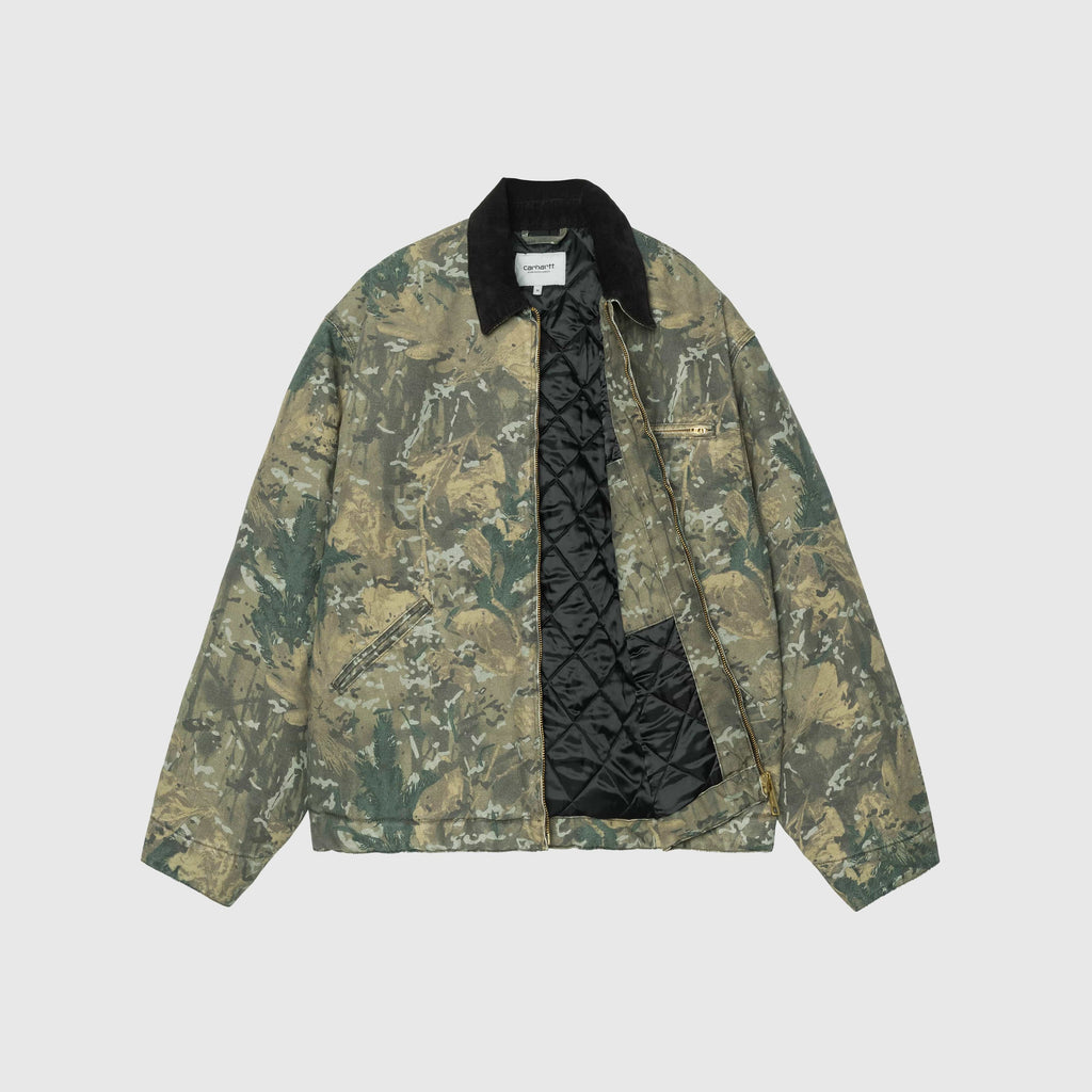 Carhartt WIP OG Detroit Jacket - Camo Combi Green / Black - Front Open