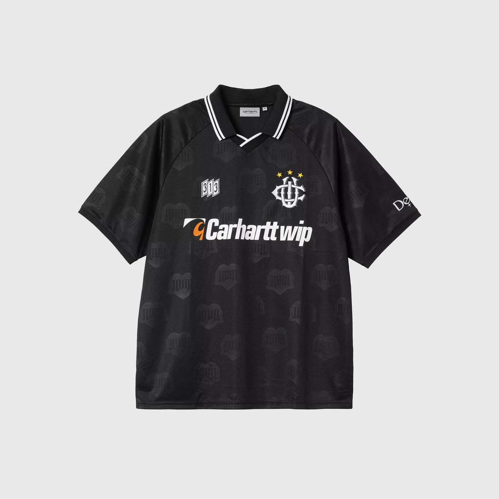 Carhartt WIP S/S Hartts Football T Shirt - Black - Front