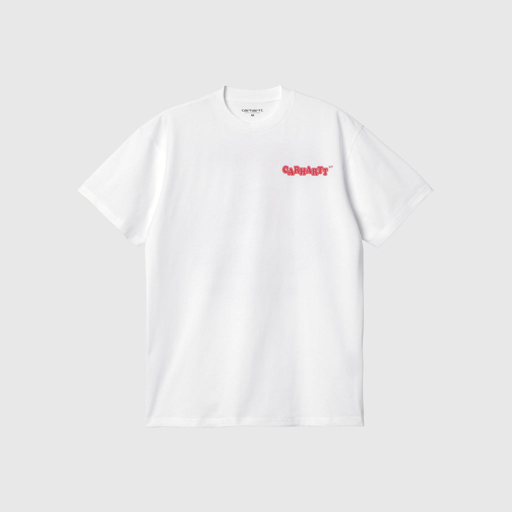 Carhartt WIP Fast Food Tshirt - White / Red - Front