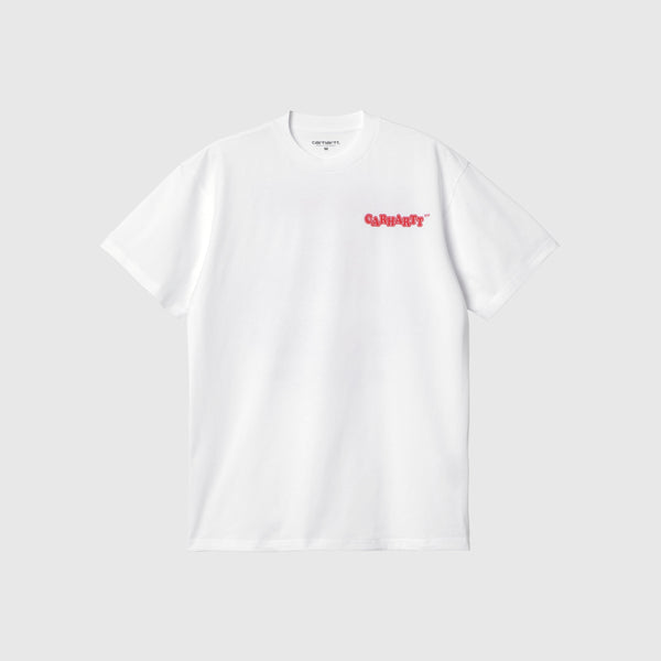 Carhartt WIP Fast Food Tshirt - White / Red - Front
