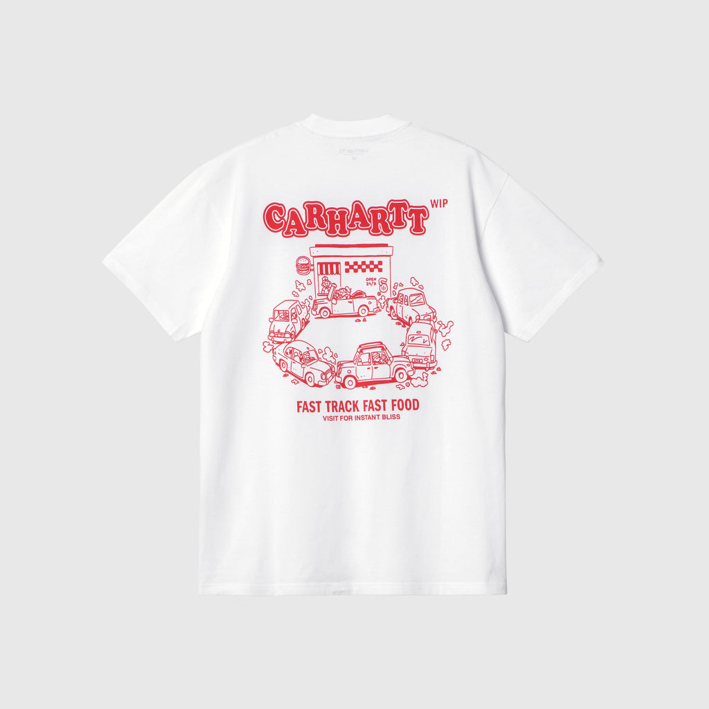 Carhartt WIP Fast Food Tshirt - White / Red - Back