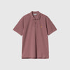 Carhartt WIP S/S Chase Pique Polo - Dusky Pink / Gold - Front