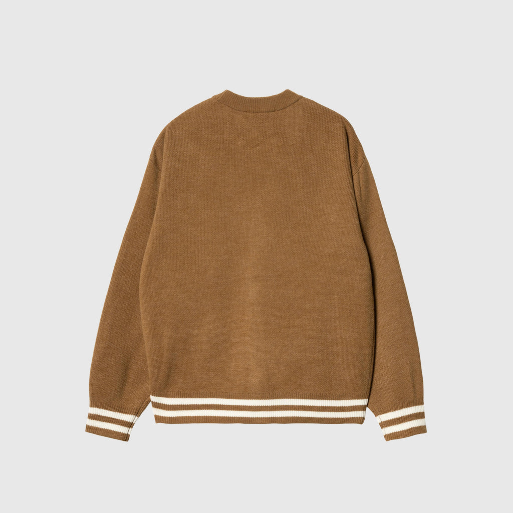 Carhartt WIP Brown Ducks Cardigan - Hamilton Brown / Wax - Back