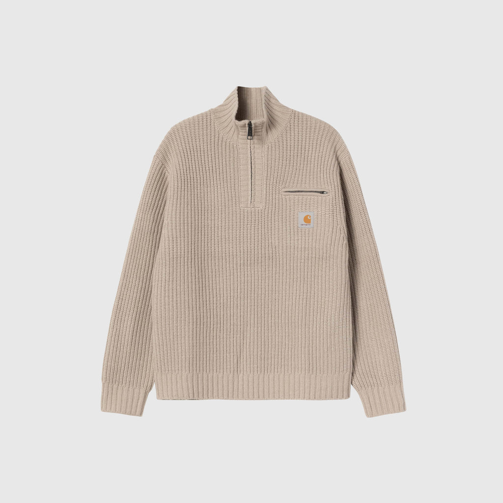 Carhartt WIP Detroit Half Zip Sweater - Fleur De Sel - Front