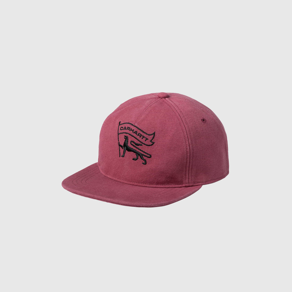 Carhartt WIP Stamp Cap - Dusty Fuchsia / Black - Front