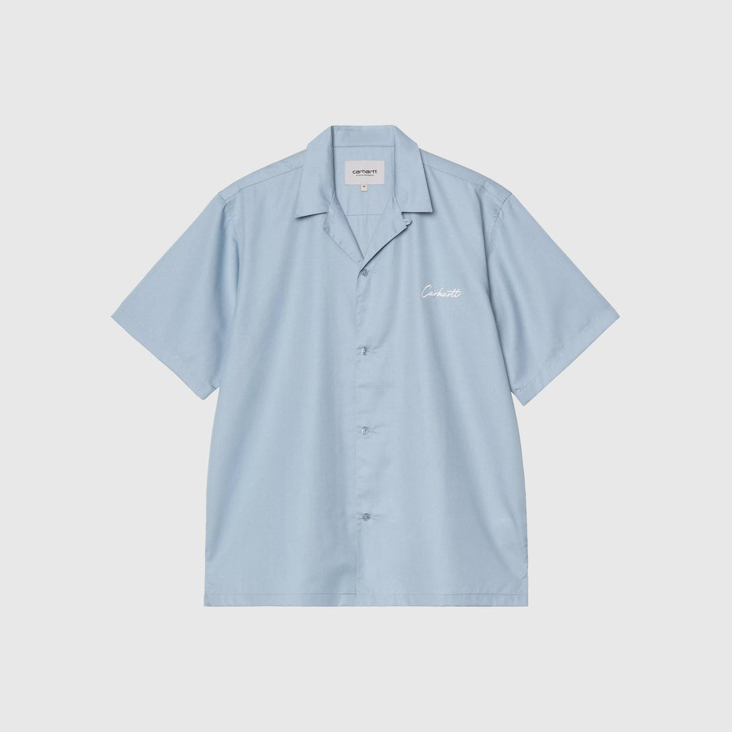Carhartt WIP S/S Delray Shirt - Frosted Blue - Front
