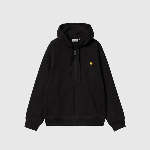 Carhartt WIP Hooded American Script Jacket - Black - Front