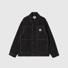 Carhartt OG Double Front Jacket - Black Stone Washed - Front
