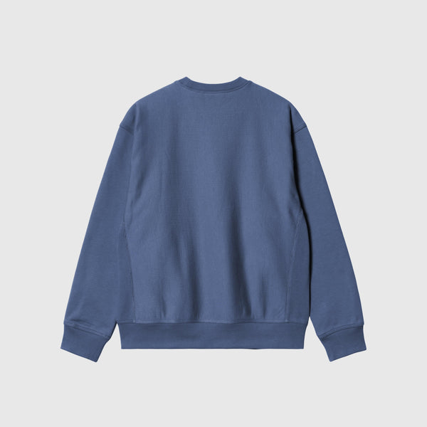 Carhartt WIP American Script Sweat - Blue Iris - Back