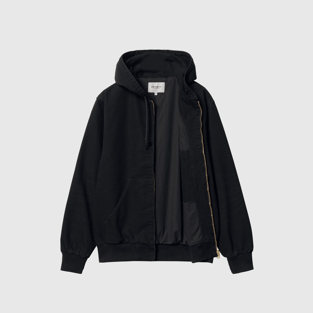 Carhartt WIP Active Jacket - Black Aged Canvas - Front Open
