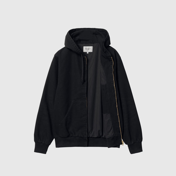 Carhartt WIP Active Jacket - Black Aged Canvas - Front Open