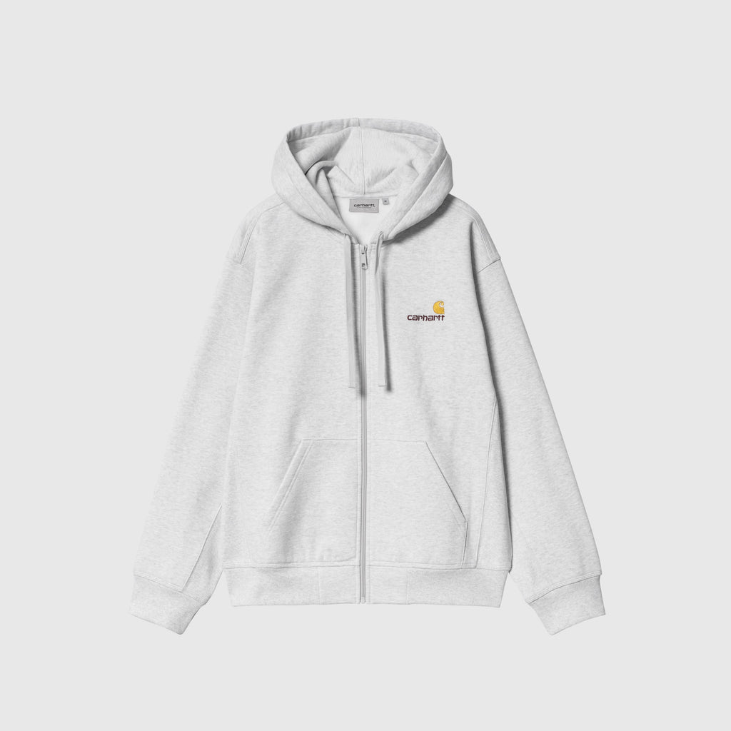 Carhartt WIP Hooded American Script Jacket - Ash Heather - Front