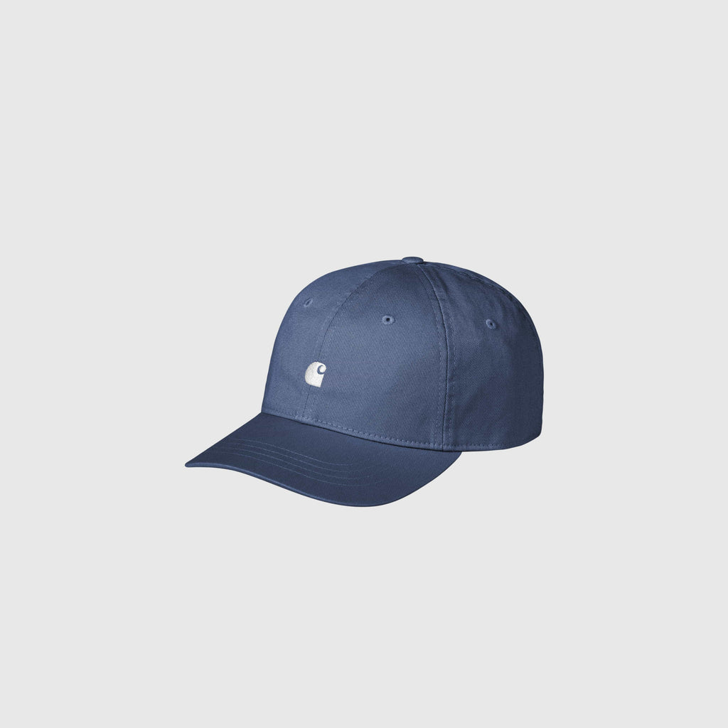 Carhartt WIP Madison Logo Cap - Blue Iris / White - Front