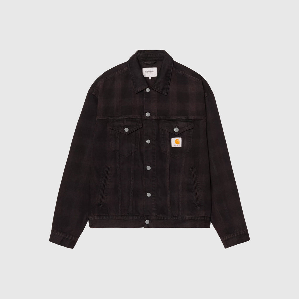 Carhartt WIP Everson Trucker Jacket - Black / Palisander Garment Washed - Front