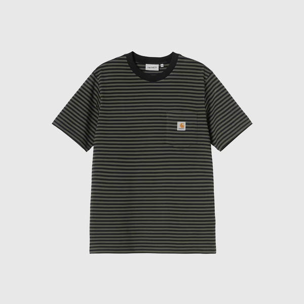 Carhartt WIP SS Verner Pocket T Shirt - Black / Opuntia - Front