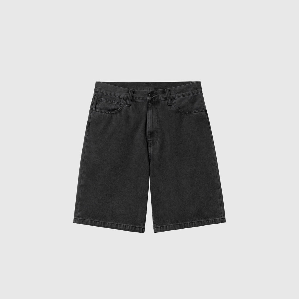 Carhartt WIP Landon Short - Black Stone Washed - Front