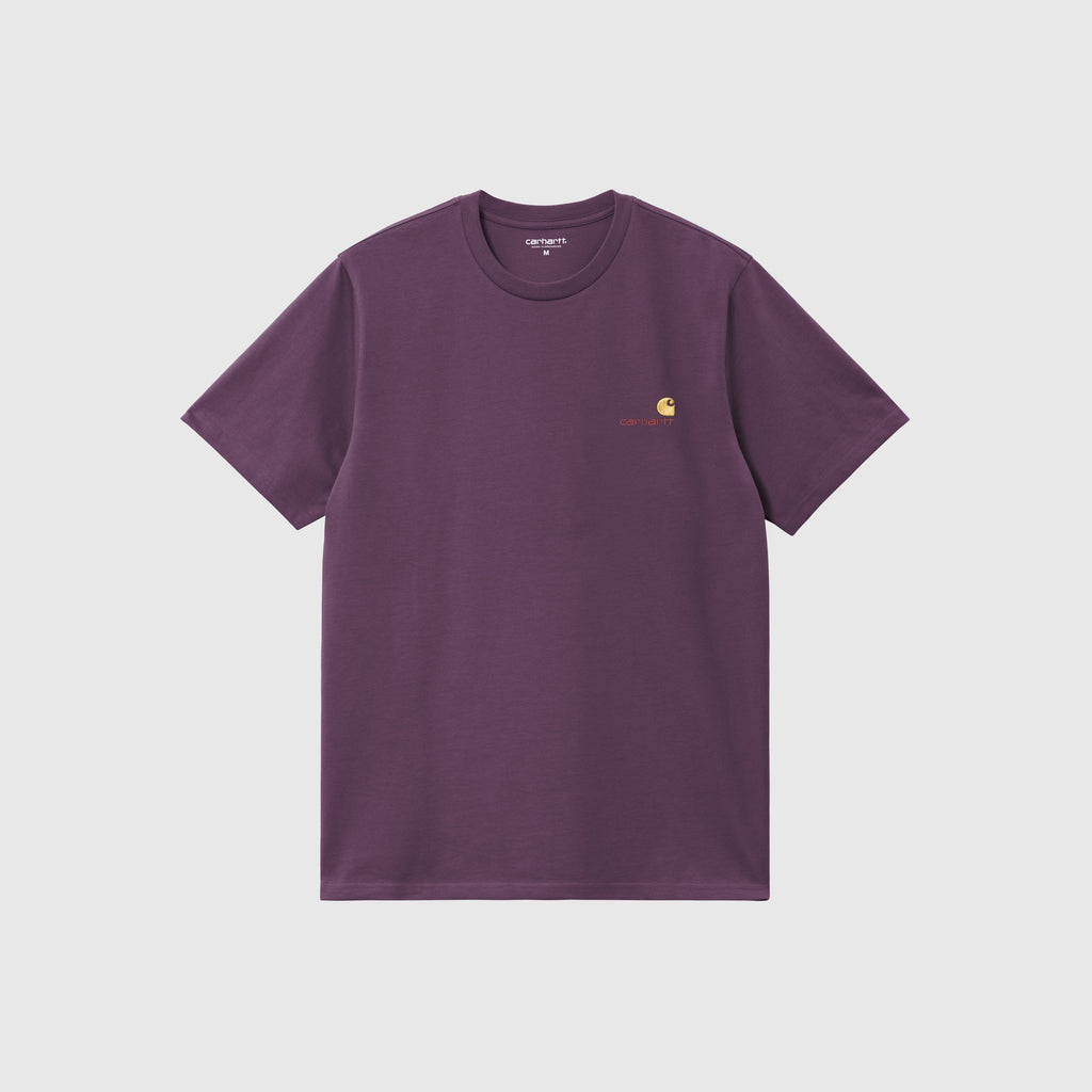 Carhartt WIP SS American Script Tee - Huckleberry - Front